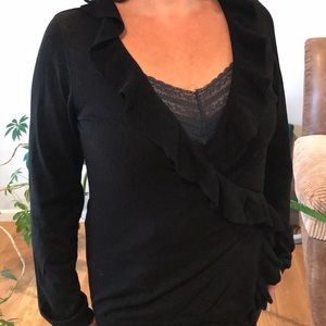 ZARA dressy ruffle front top